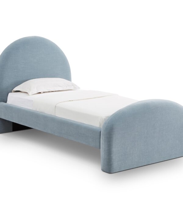 Moon Chambray Blue Performance Chenille Twin Bed - Luxe Home Furnishings (Jersey City, NJ)