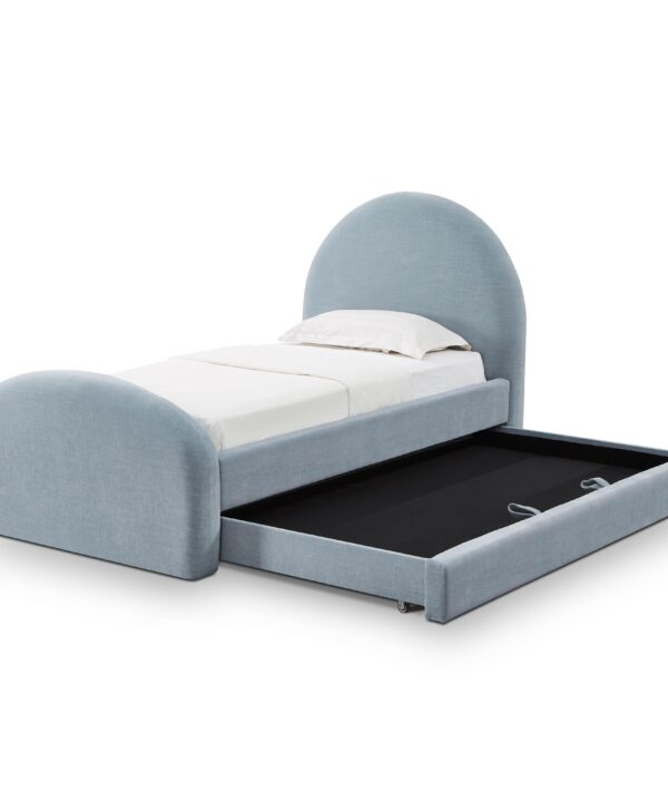 Moon Chambray Blue Performance Chenille Twin Trundle Bed - Luxe Home Furnishings (Jersey City, NJ)