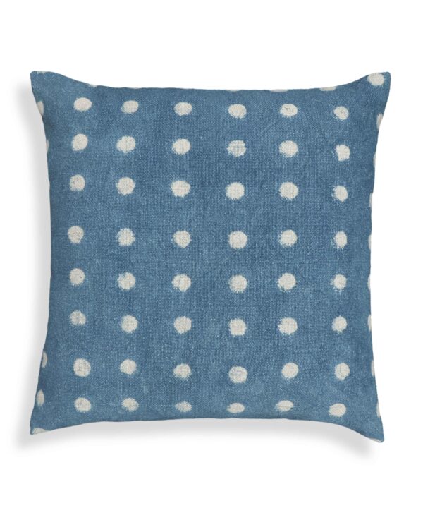 Indigo Dots 20" Cotton Square Throw Pillow Cover - Luxe Home Furnishings (Jersey City, NJ)
