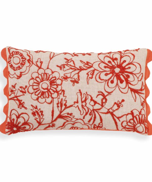 Portia 20"X12" Embroidered Cotton Flex Throw Pillow Cover - Luxe Home Furnishings (Jersey City, NJ)