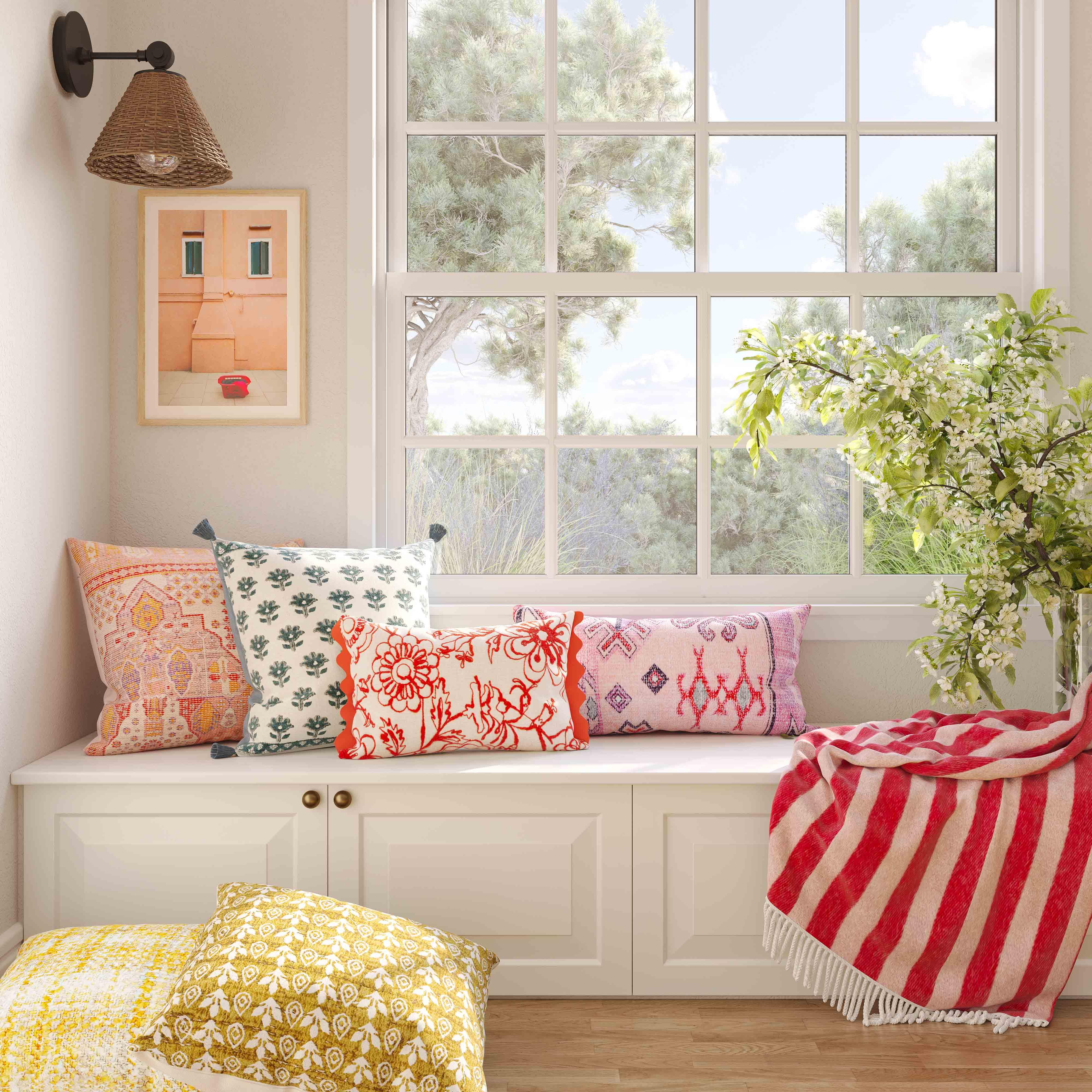 Portia 20"X12" Embroidered Cotton Flex Throw Pillow Cover - Luxe Home Furnishings (Jersey City, NJ)