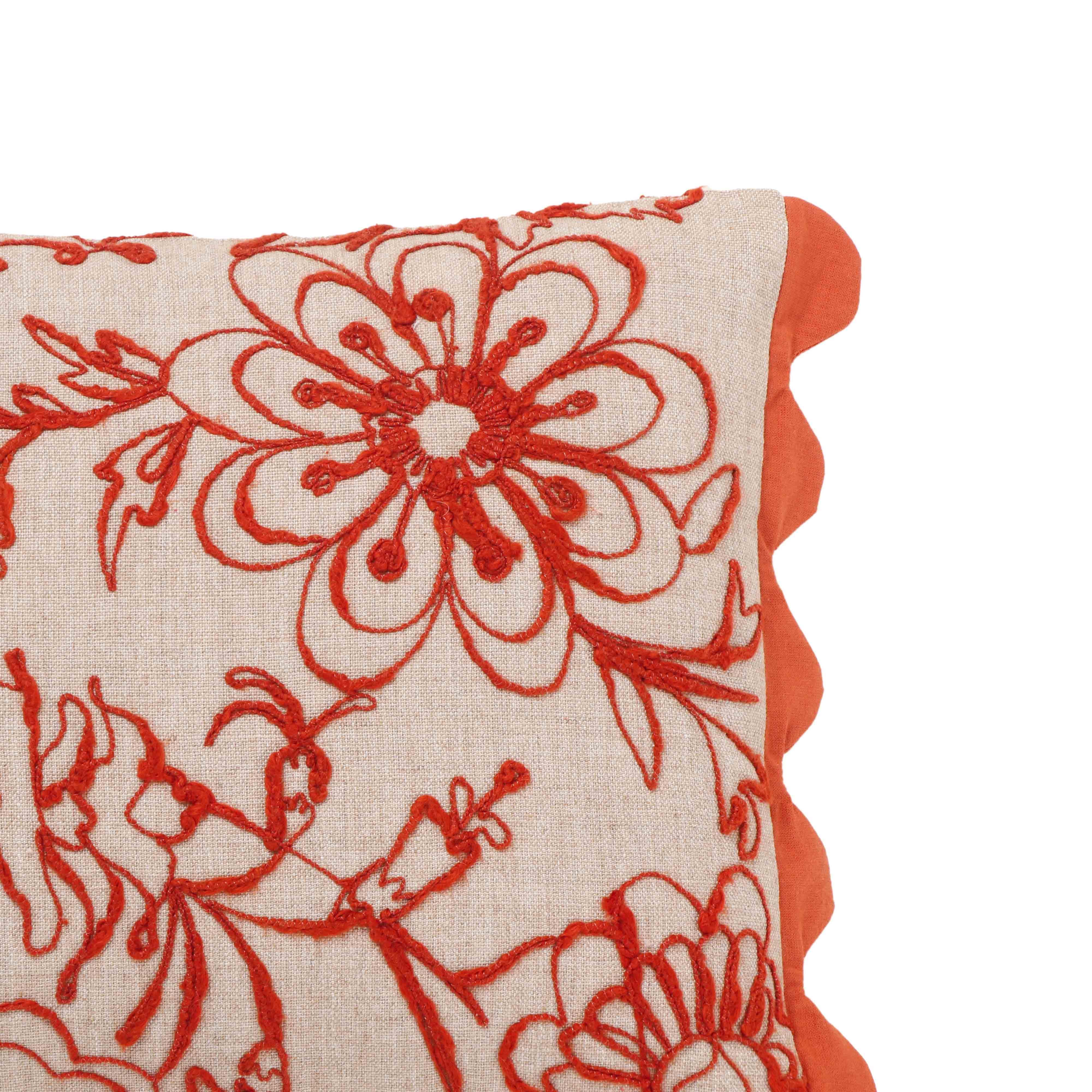 Portia 20"X12" Embroidered Cotton Flex Throw Pillow Cover - Luxe Home Furnishings (Jersey City, NJ)