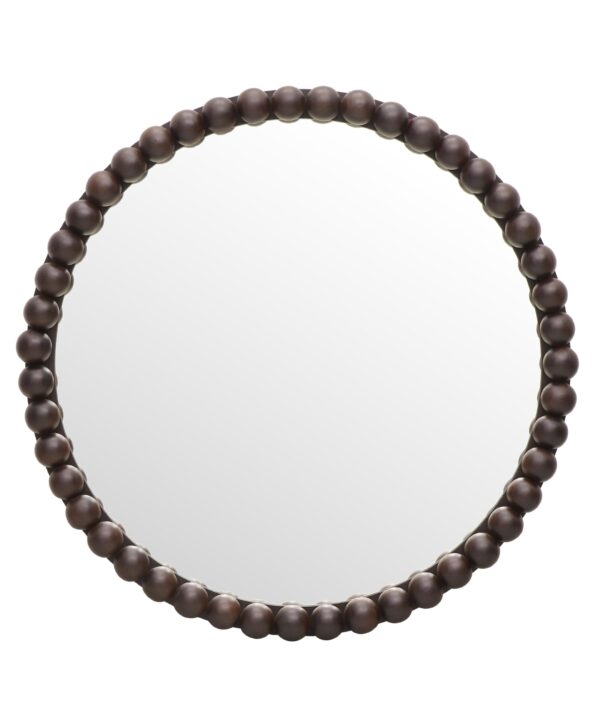 Baria 30" Wooden Round Wall Mirror - Luxe Home Furnishings (Jersey City, NJ)