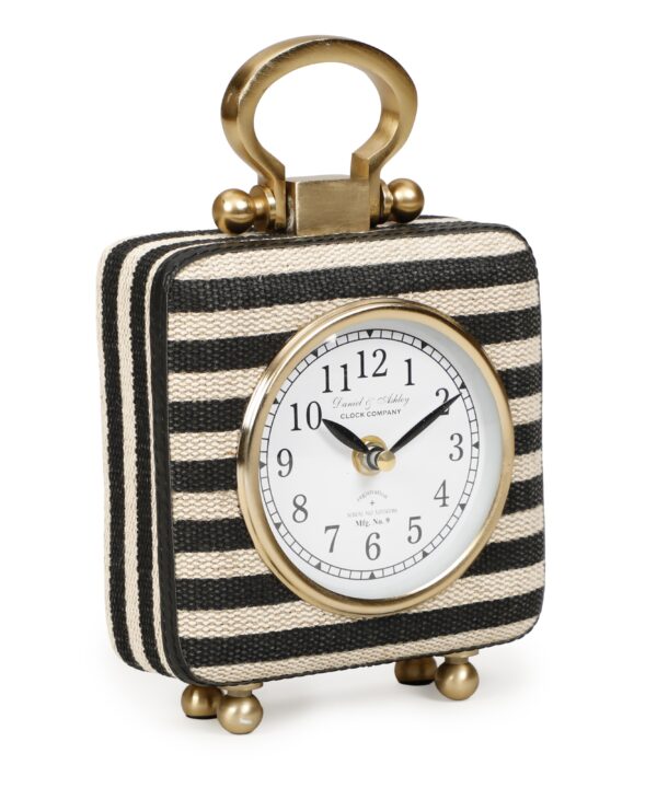 Mona Black Striped Contract-Grade Standing Accent Clock - Luxe Home Furnishings (Jersey City, NJ)
