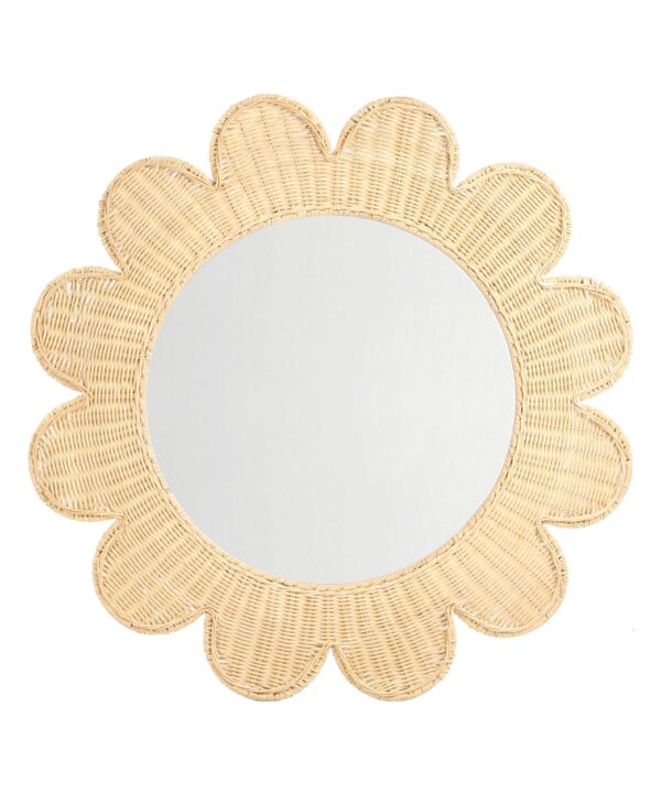 Coralie 33.4" Rattan Round Wall Mirror - Luxe Home Furnishings (Jersey City, NJ)