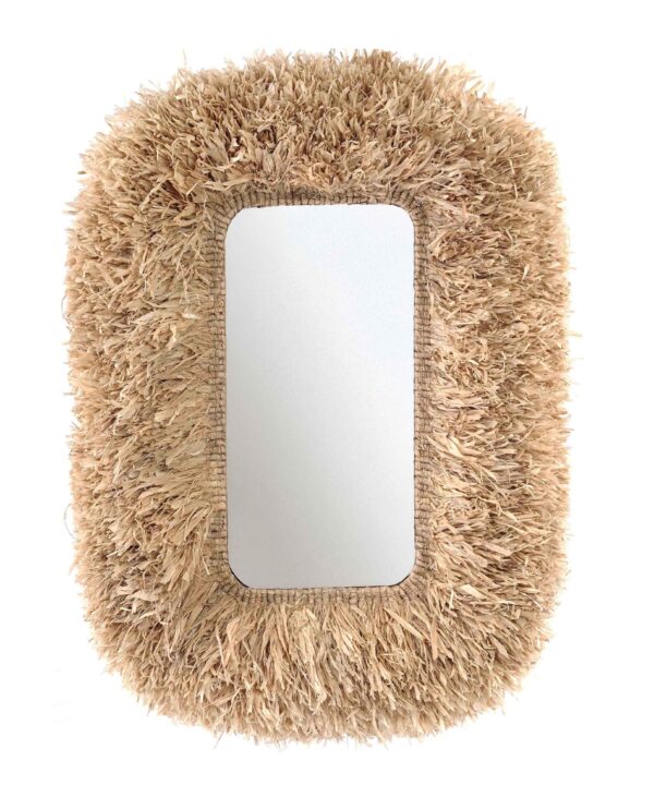 Palm 29.6"x43.4" Natural Sisal Rectangular Wall Mirror - Luxe Home Furnishings (Jersey City, NJ)