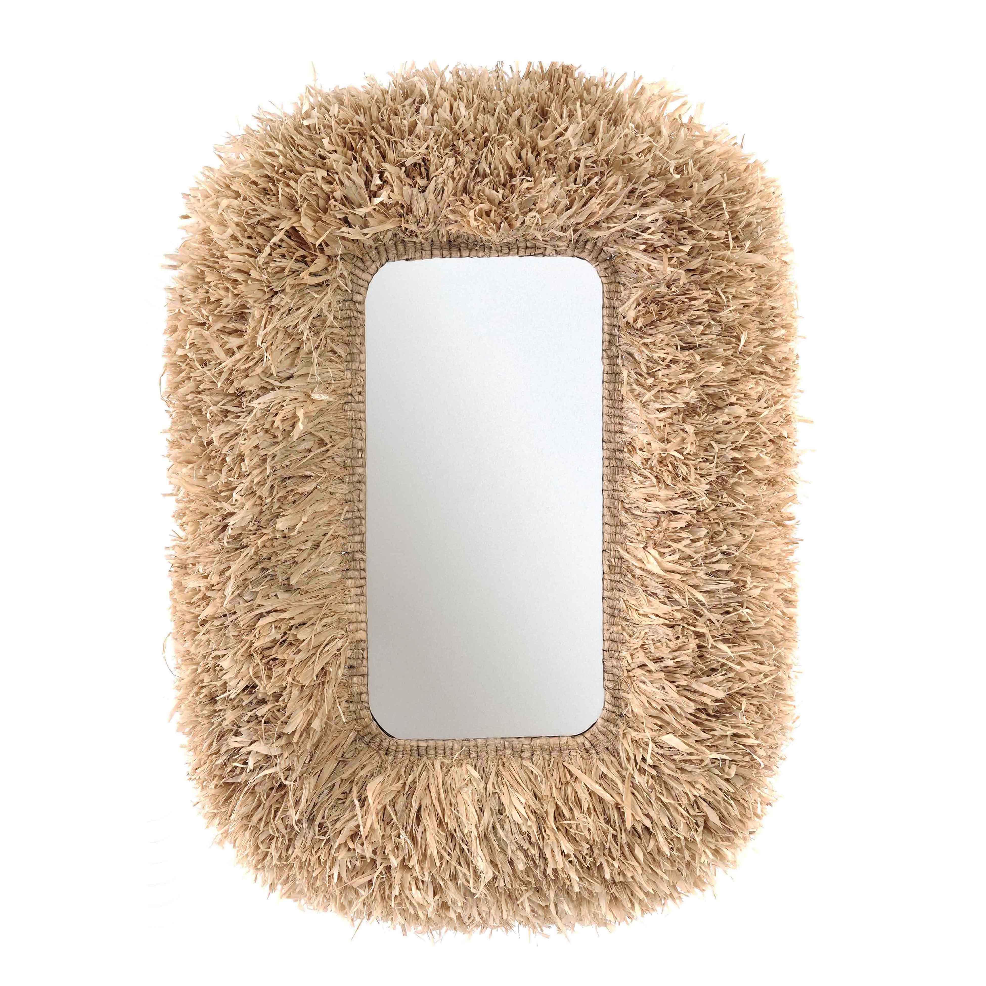 Palm 29.6"x43.4" Natural Sisal Rectangular Wall Mirror - Luxe Home Furnishings (Jersey City, NJ)
