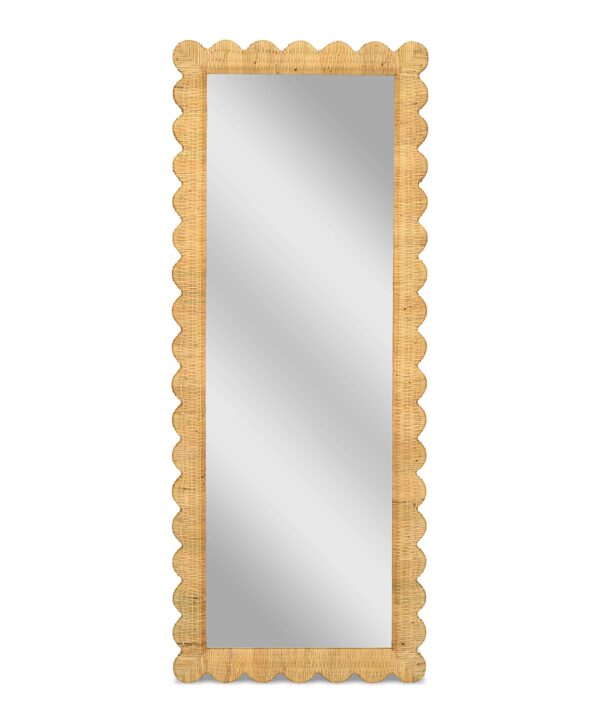 Bama 29.1" x 75" Long Natural Rattan Wall Mirror - Luxe Home Furnishings (Jersey City, NJ)