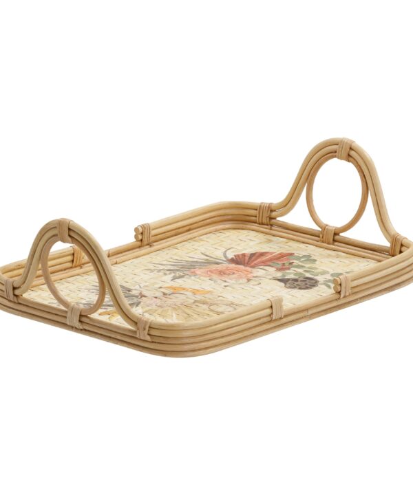 Corey Floral Bamboo Tray - Luxe Home Furnishings (Jersey City, NJ)