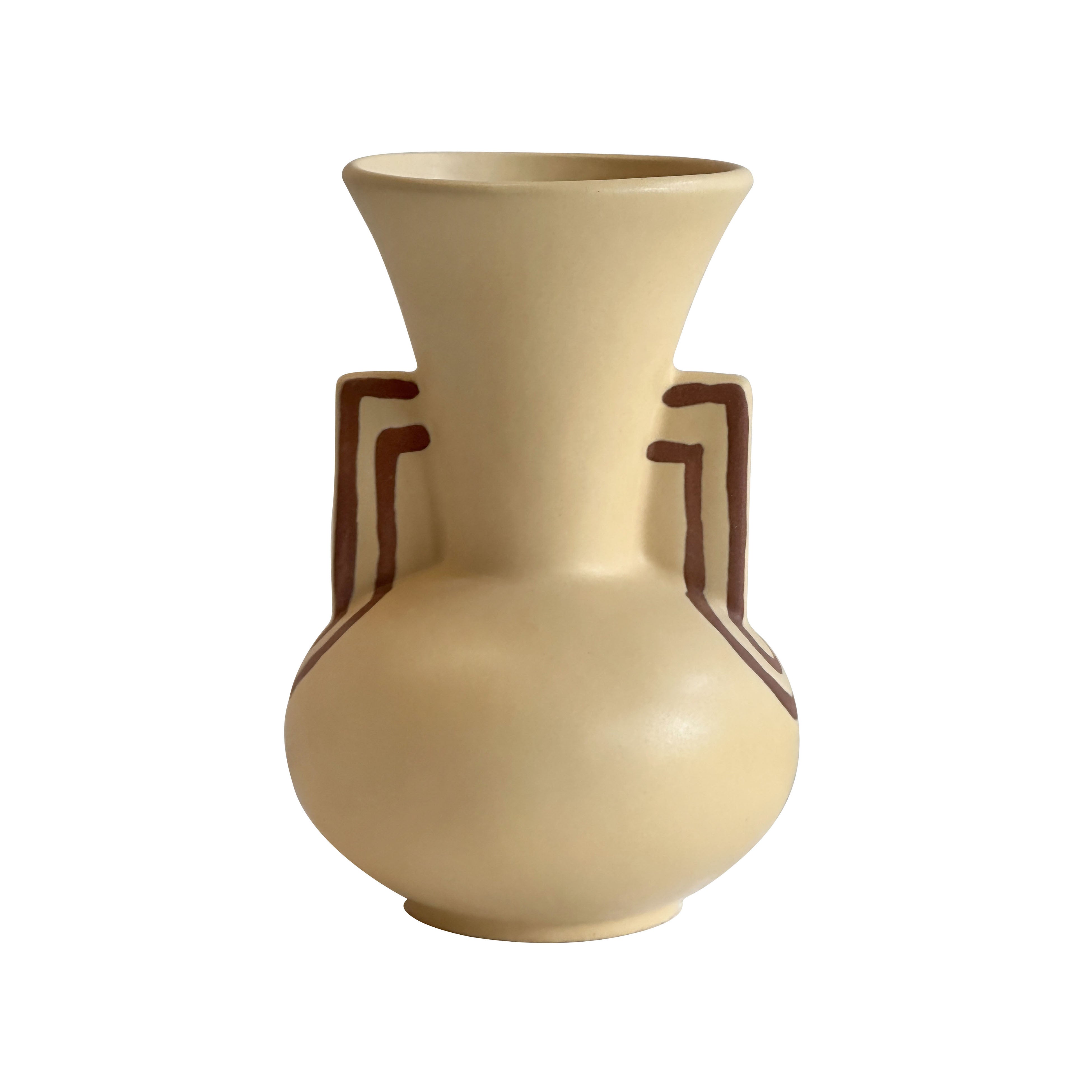 Ceramic Line Art Trumpeter Vase - Luxe Home Furnishings (Jersey City, NJ)