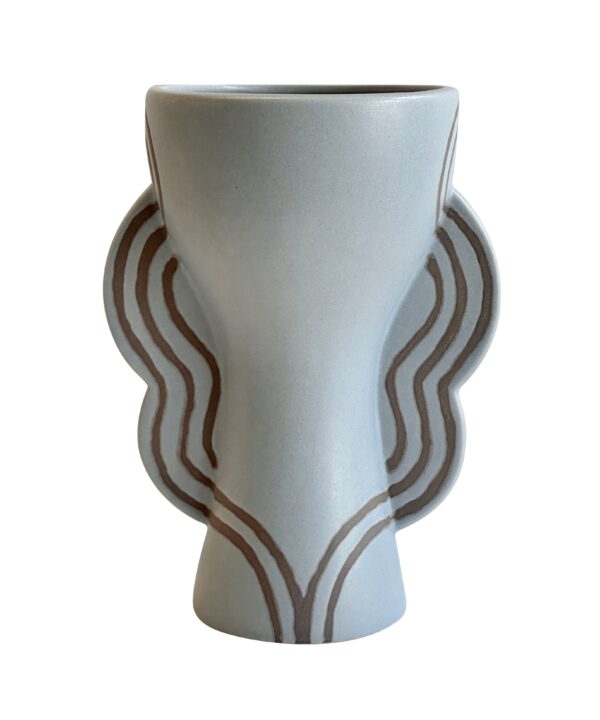 Ceramic Line Art Goblet Vase - Luxe Home Furnishings (Jersey City, NJ)