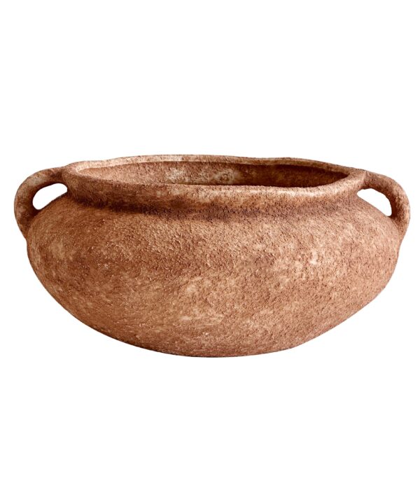 Earthenware Wide Bowl with Handles - Luxe Home Furnishings (Jersey City, NJ)