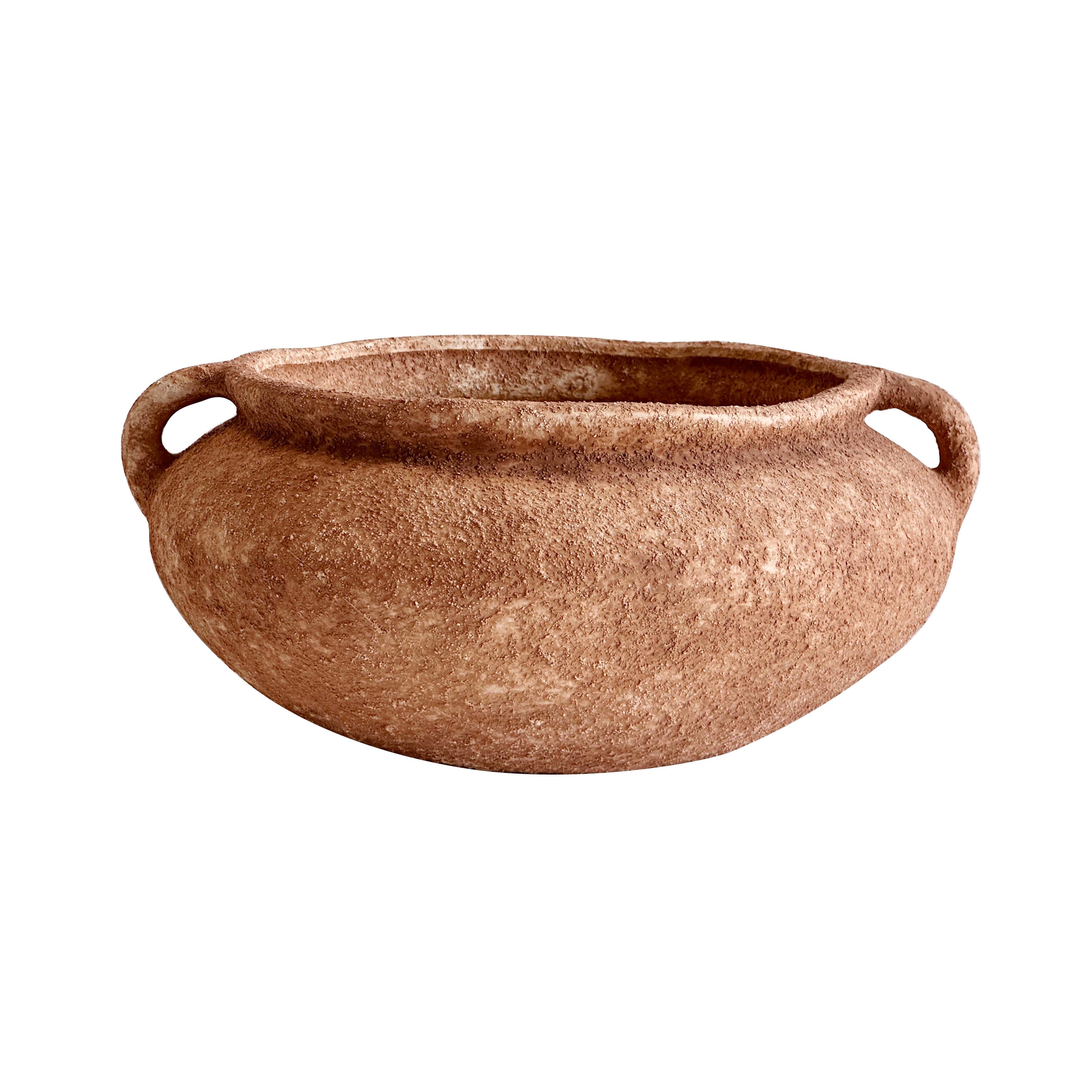 Earthenware Wide Bowl with Handles - Luxe Home Furnishings (Jersey City, NJ)
