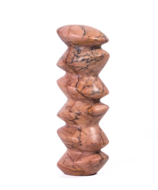 Marble Sunset Pink Cairn Tall Decorative Object - Luxe Home Furnishings (Jersey City, NJ)