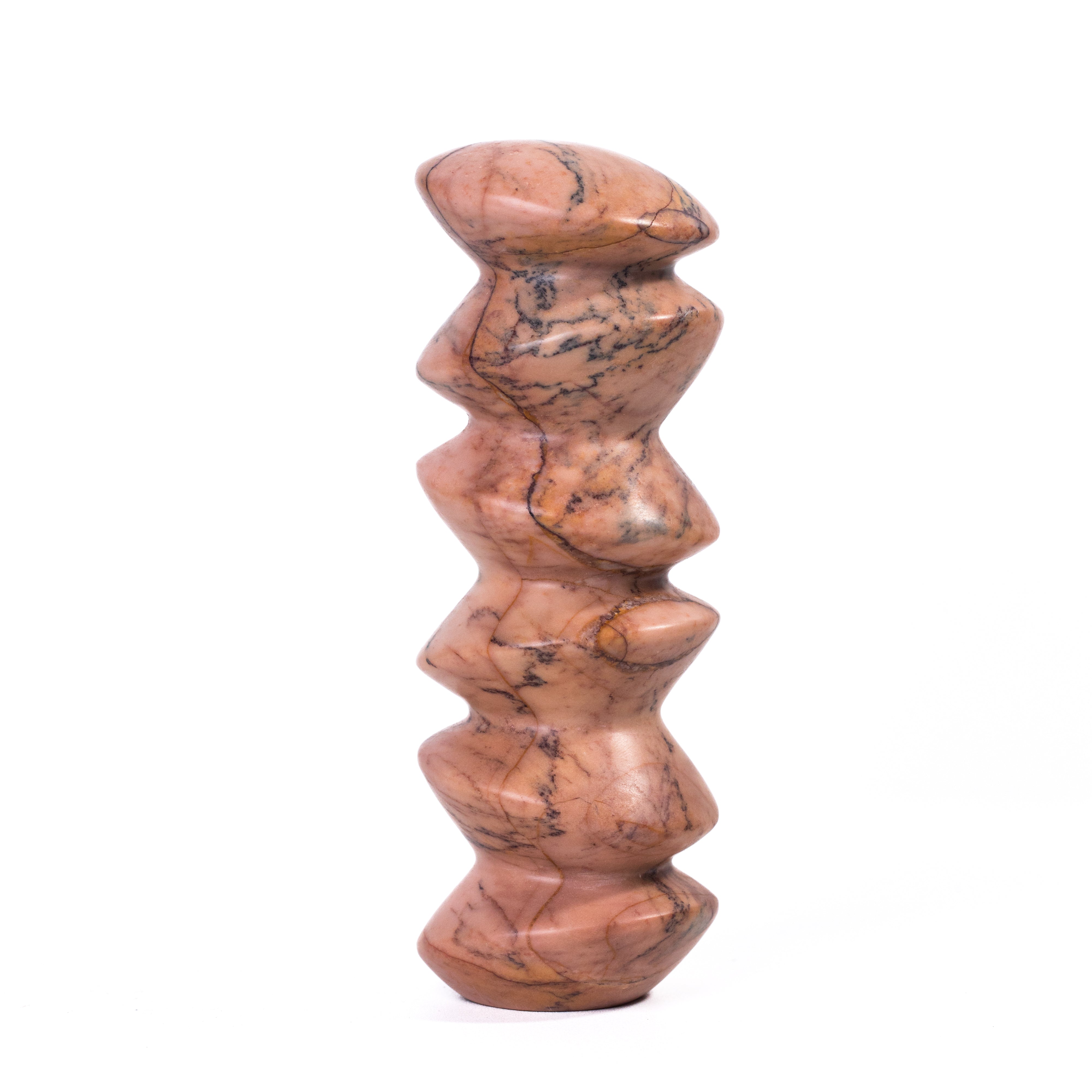 Marble Sunset Pink Cairn Tall Decorative Object - Luxe Home Furnishings (Jersey City, NJ)