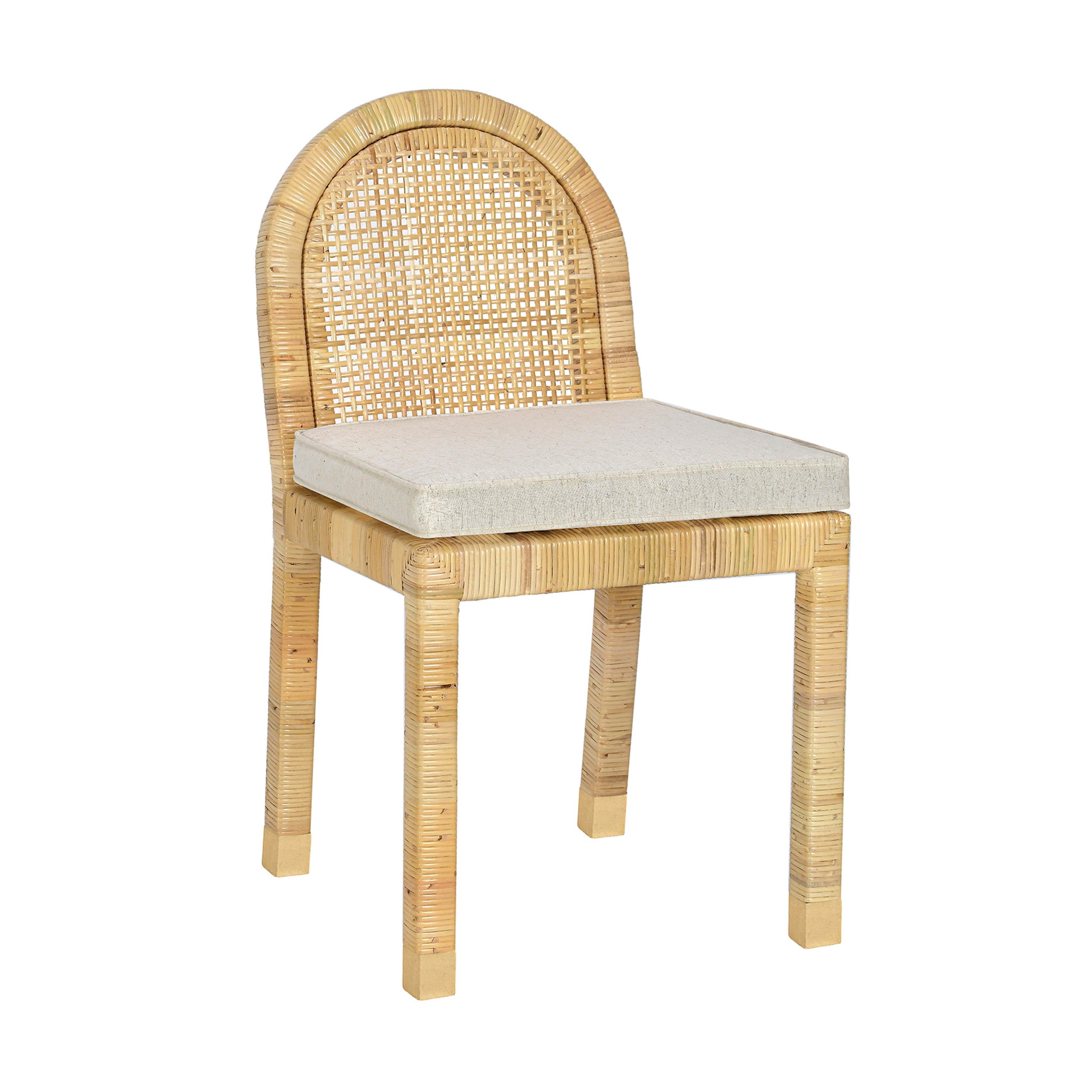 Amara Cream Contract-Grade Linen Arched Dining Chair - Luxe Home Furnishings (Jersey City, NJ)