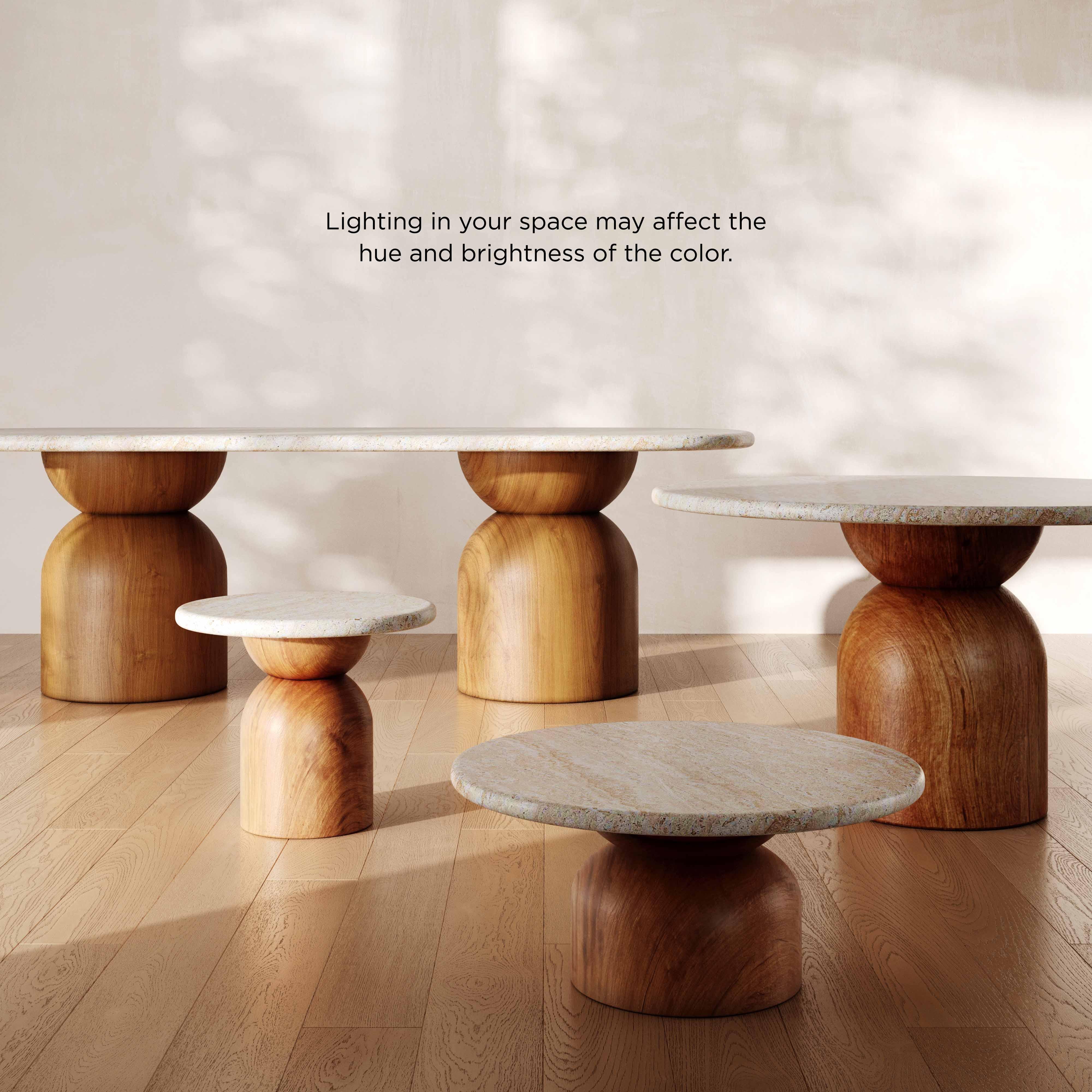 Cynthia 87" Faux Travertine Indoor/Outdoor Concrete Oval Dining Table - Luxe Home Furnishings (Jersey City, NJ)
