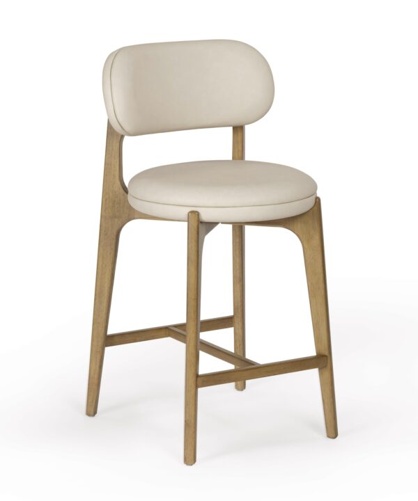 Carnation Cream Performance Vegan Leather Counter Stool - Luxe Home Furnishings (Jersey City, NJ)