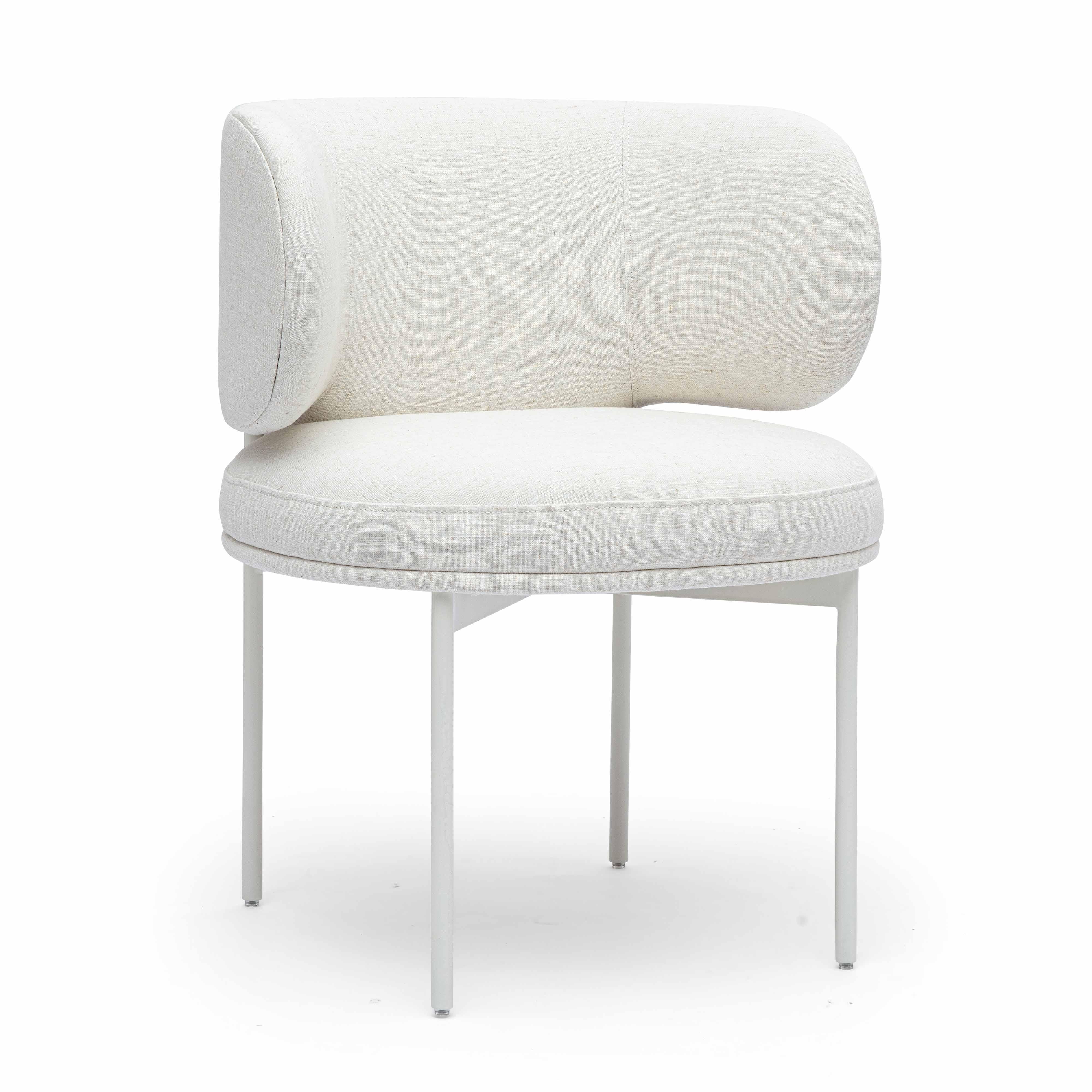 Maureen Cream Performance Upcycled Linen Dining Chair - Luxe Home Furnishings (Jersey City, NJ)