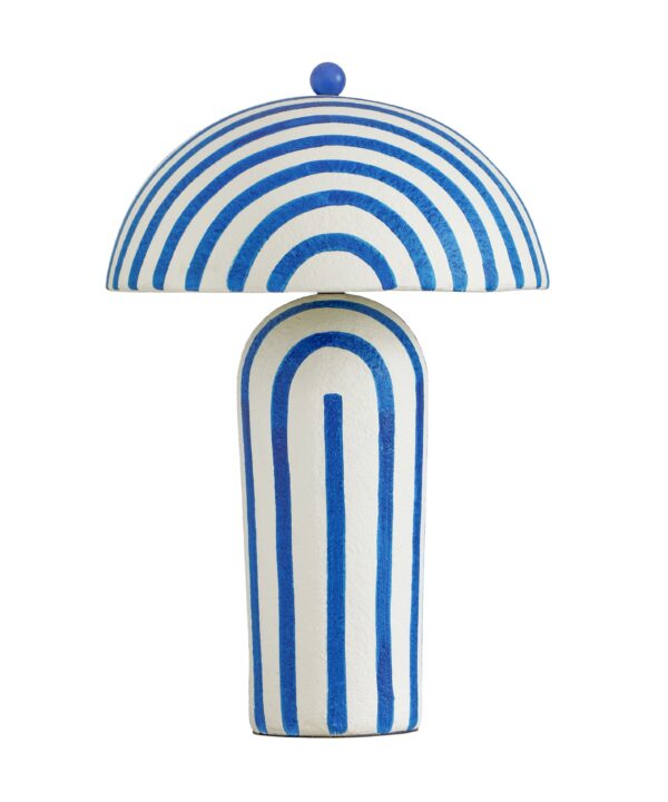 Maiori Striped Papier Mache Table Lamp - Luxe Home Furnishings (Jersey City, NJ)
