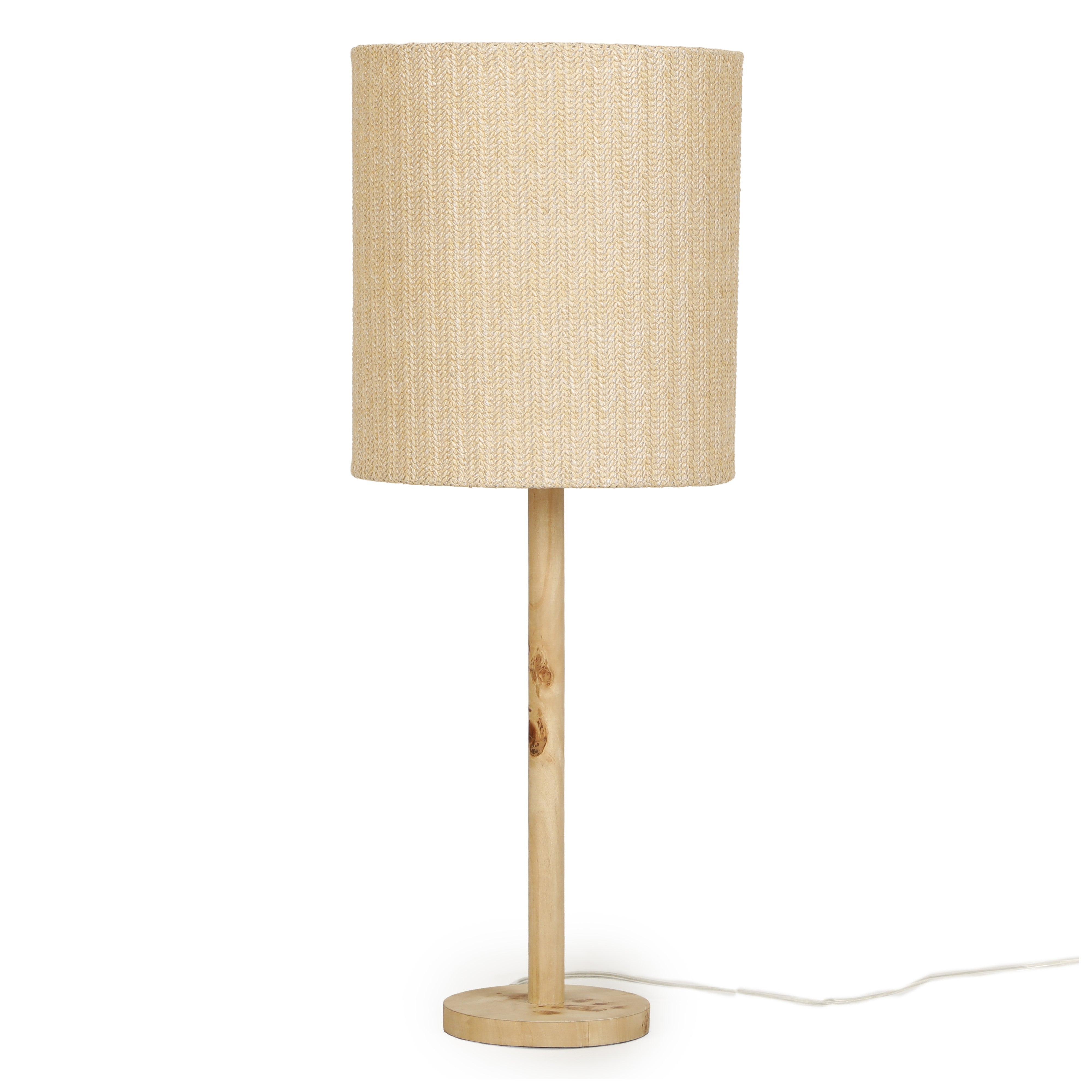 Lamia Natural Burl and Raffia Contract-Grade Table Lamp - Luxe Home Furnishings (Jersey City, NJ)