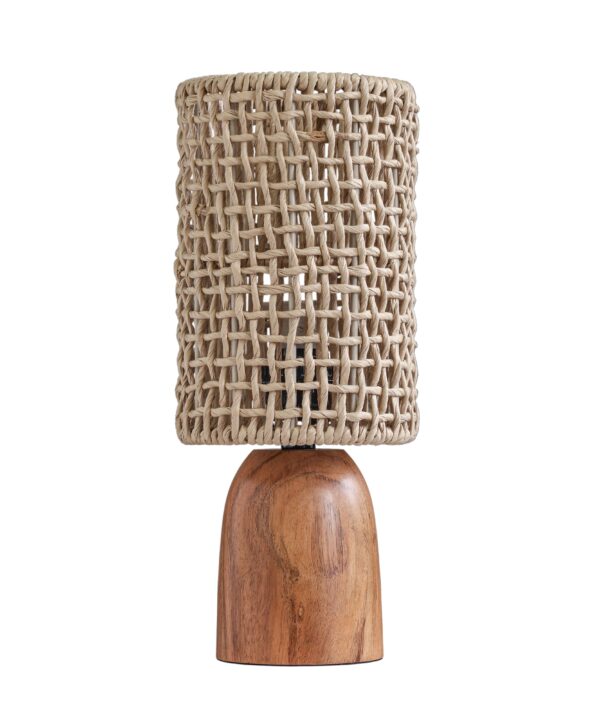 Kombu Natural Raffia and Wood Small Table Lamp - Luxe Home Furnishings (Jersey City, NJ)