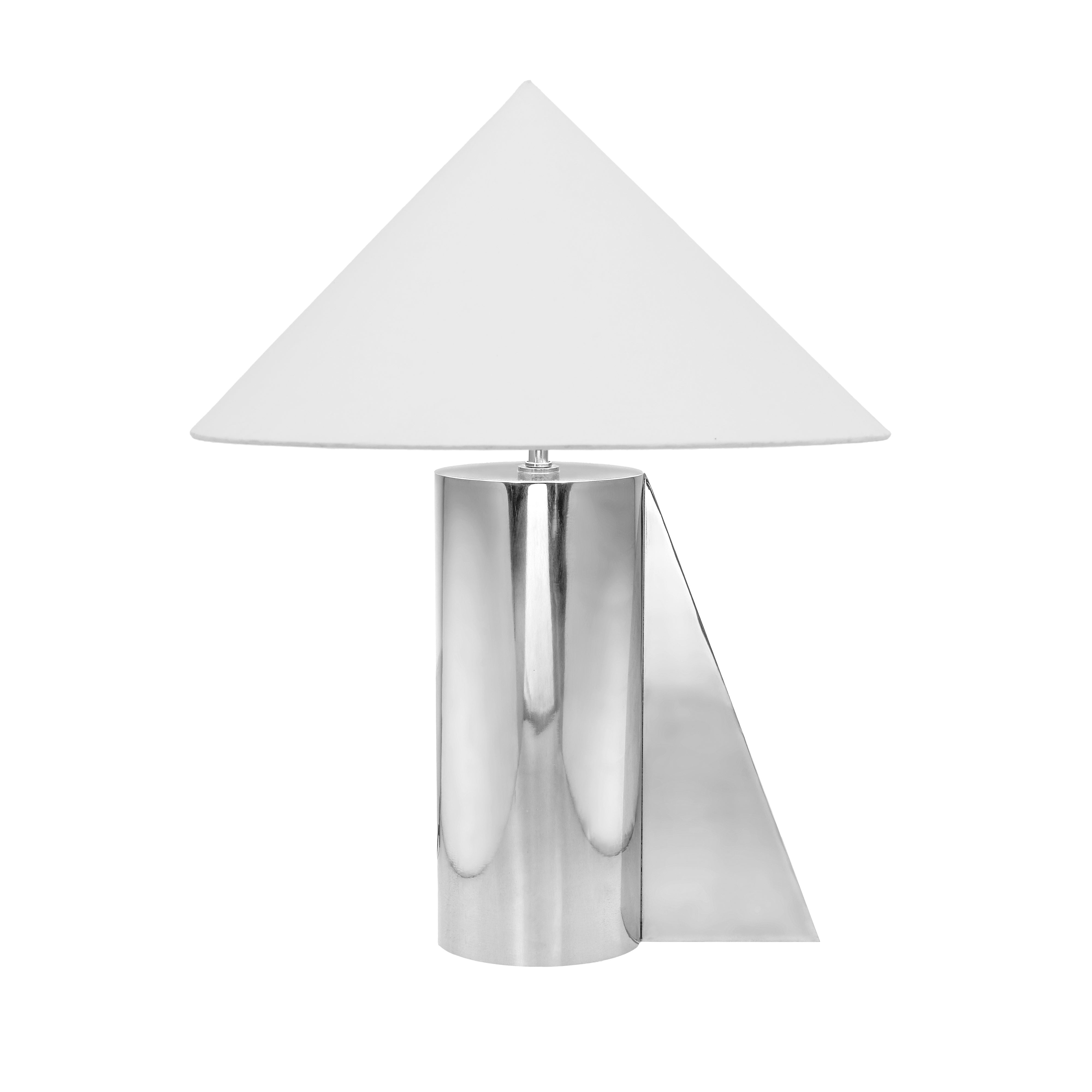 Geo Angled Chrome Table Lamp - Luxe Home Furnishings (Jersey City, NJ)