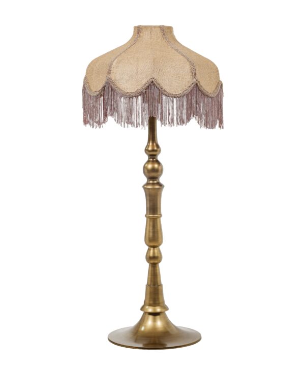 Buchanan Jute Fringed Scalloped Table Lamp - Luxe Home Furnishings (Jersey City, NJ)