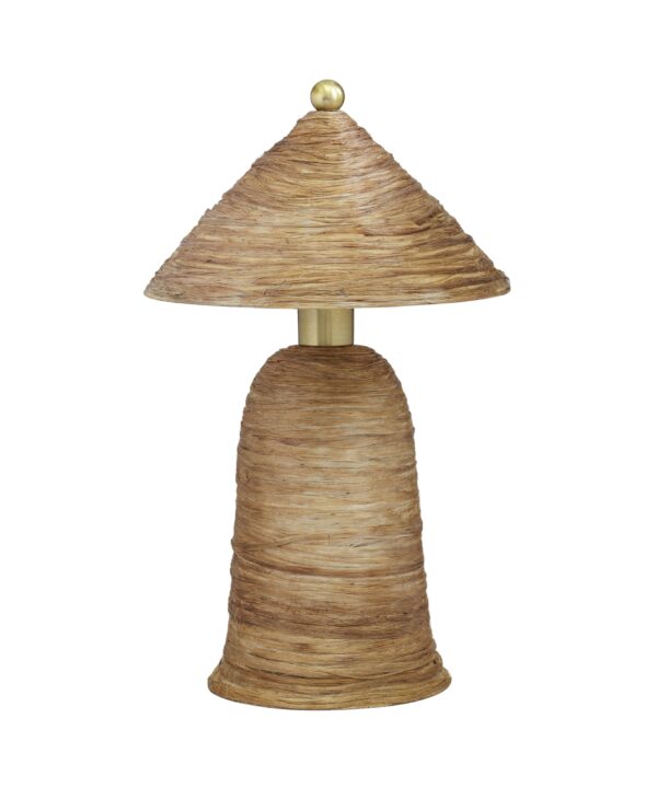 Coco Natural Coconut Fiber Pointed Table Lamp - Luxe Home Furnishings (Jersey City, NJ)