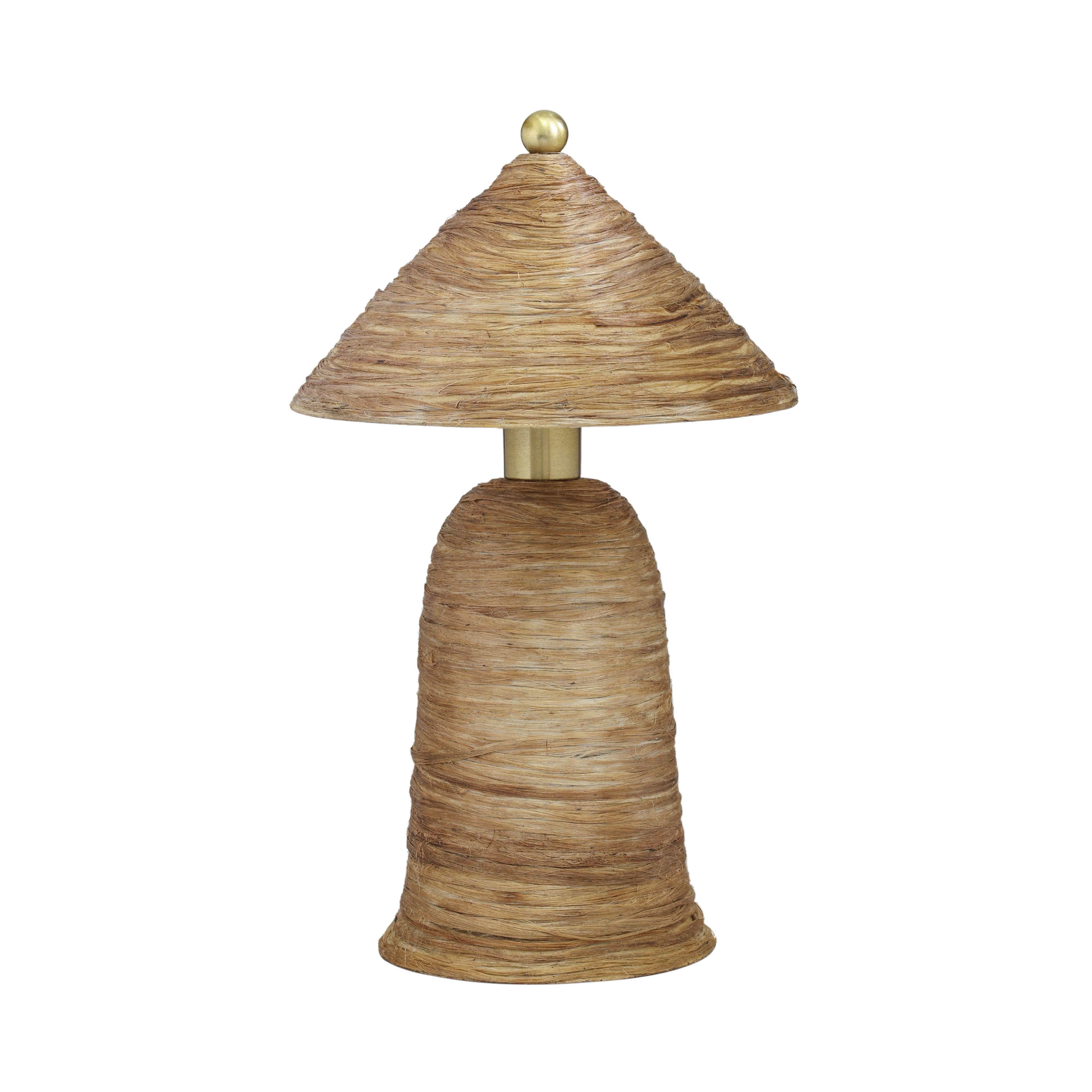 Coco Natural Coconut Fiber Pointed Table Lamp - Luxe Home Furnishings (Jersey City, NJ)