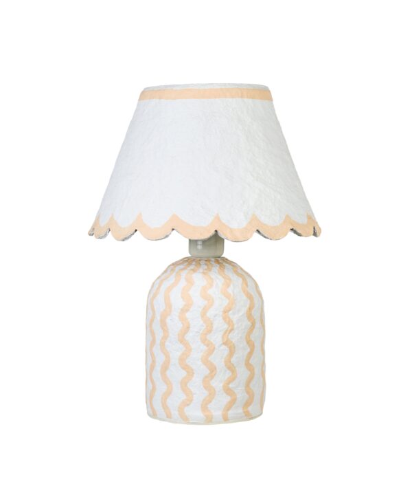 Blum Scalloped Cotton Mache Table Lamp - Luxe Home Furnishings (Jersey City, NJ)