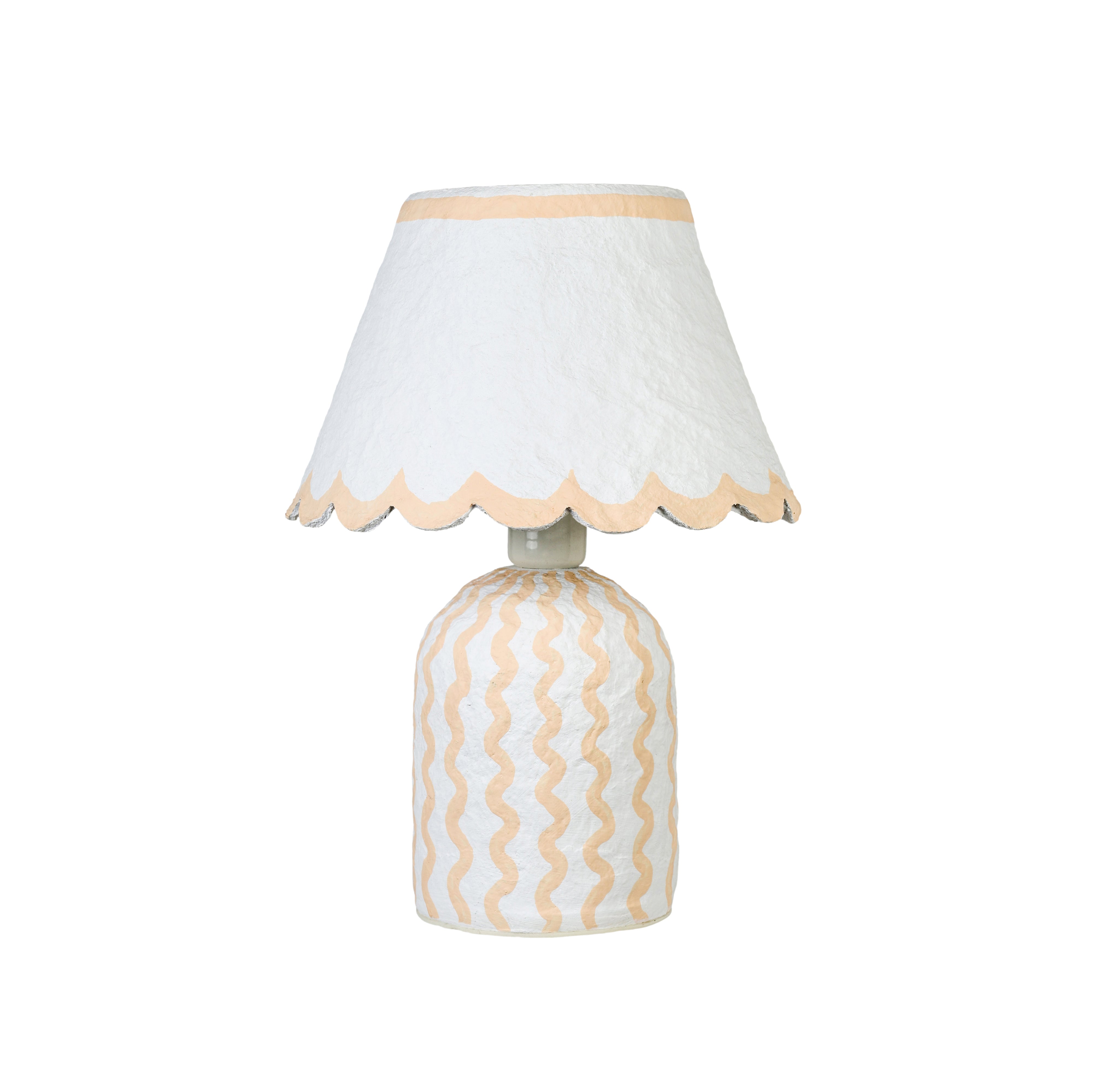 Blum Scalloped Cotton Mache Table Lamp - Luxe Home Furnishings (Jersey City, NJ)