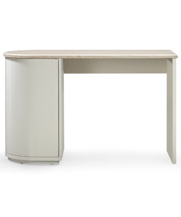 Marlene 47" Cream Faux Travertine Vanity Desk - Luxe Home Furnishings (Jersey City, NJ)