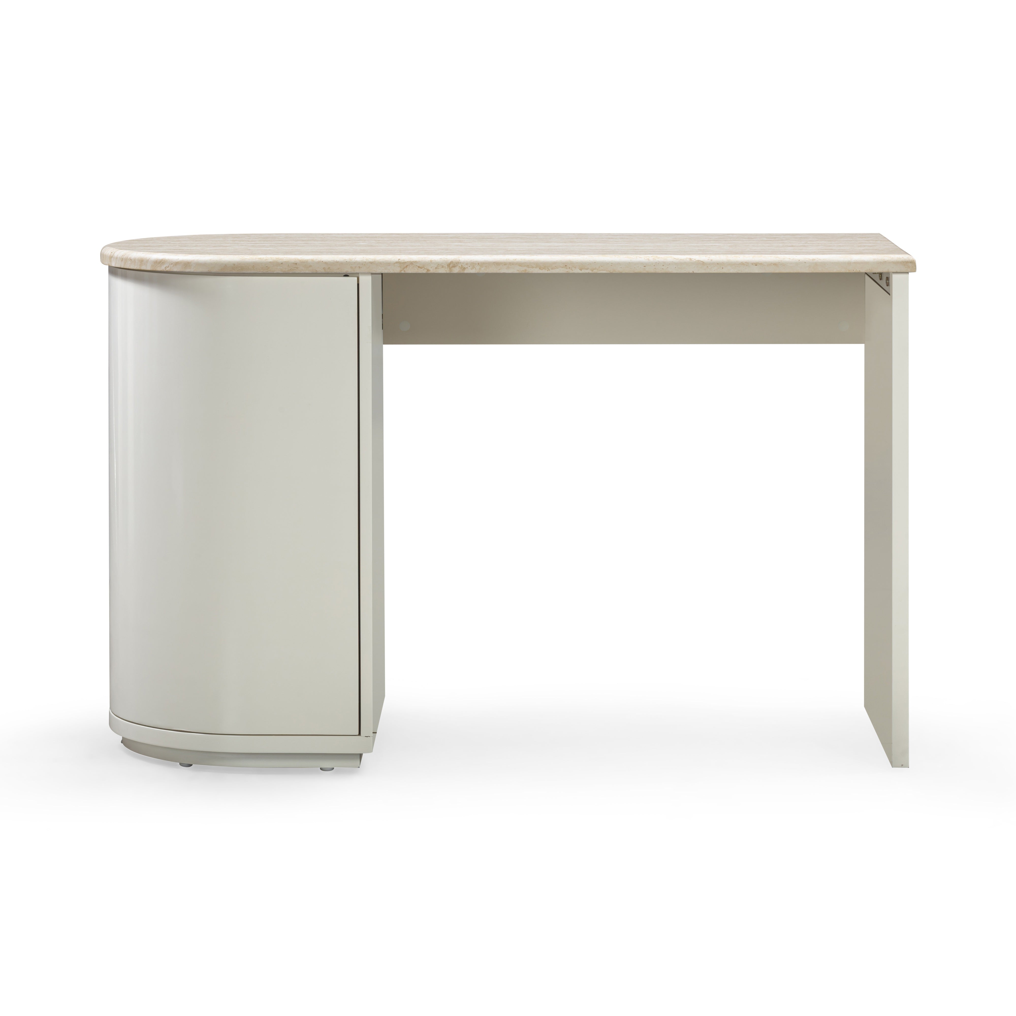 Marlene 47" Cream Faux Travertine Vanity Desk - Luxe Home Furnishings (Jersey City, NJ)
