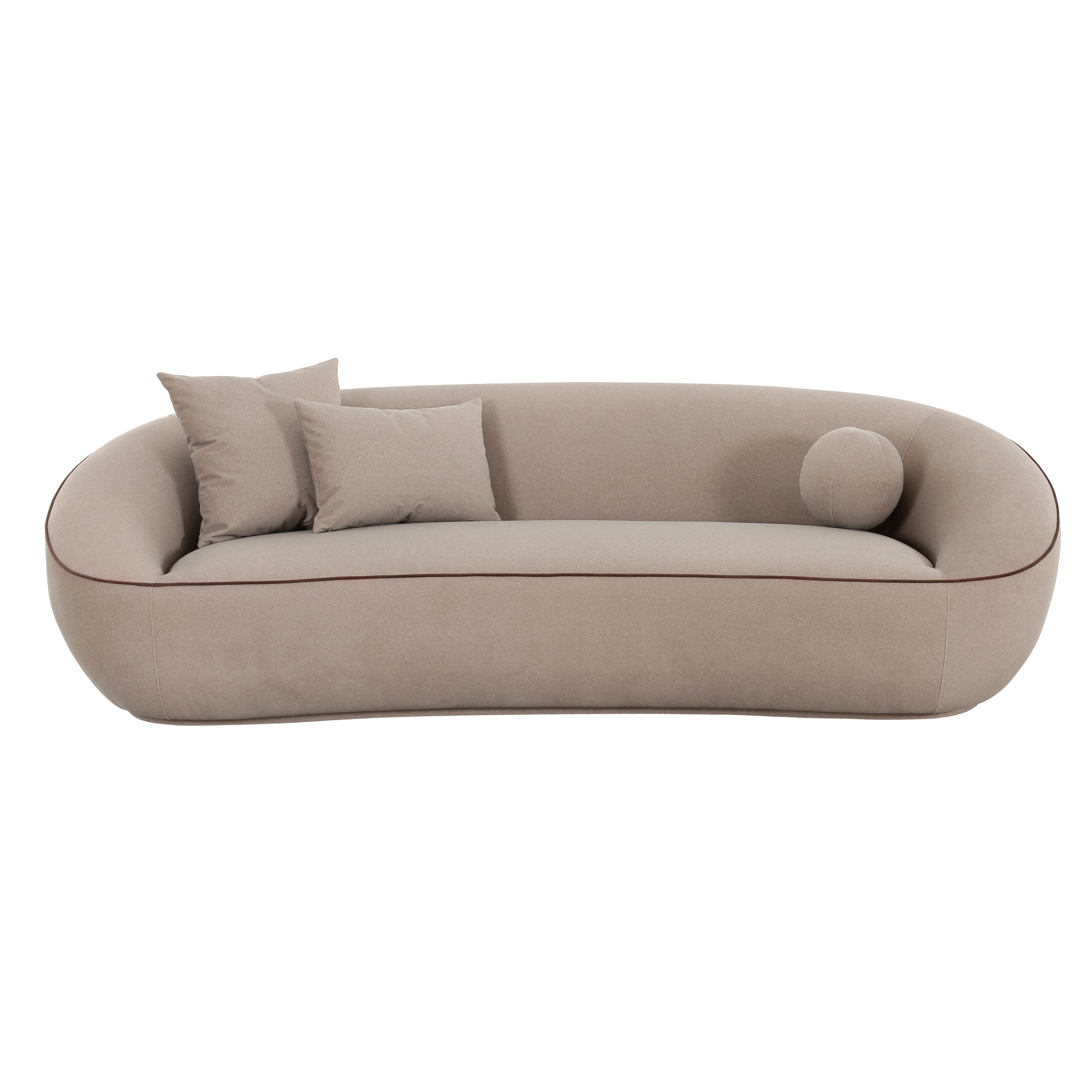 Jenny 98.5" Taupe Performance Faux Mohair Sofa - Luxe Home Furnishings (Jersey City, NJ)
