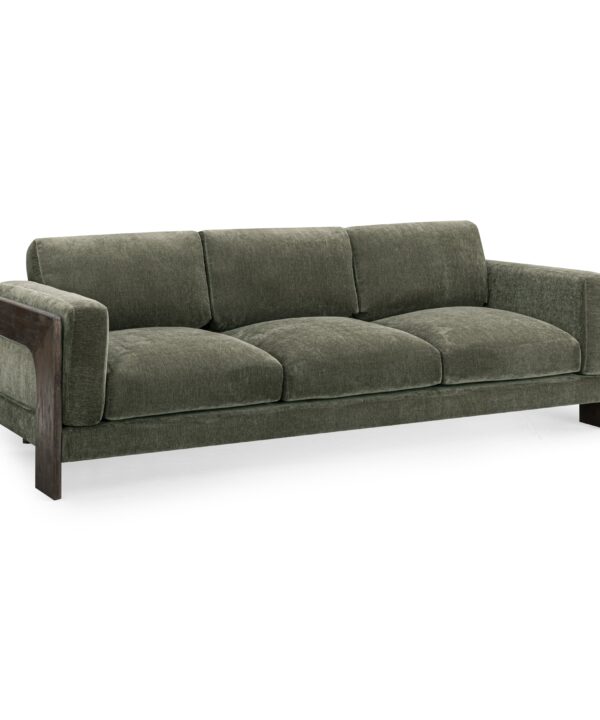 Elyn 91" Olive Green Upcycled Contract-Grade Chenille Sofa - Luxe Home Furnishings (Jersey City, NJ)