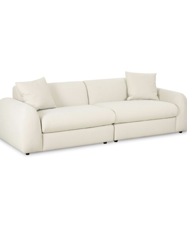 Kourtney 100" Cream Performance Faux Mohair Sofa - Luxe Home Furnishings (Jersey City, NJ)