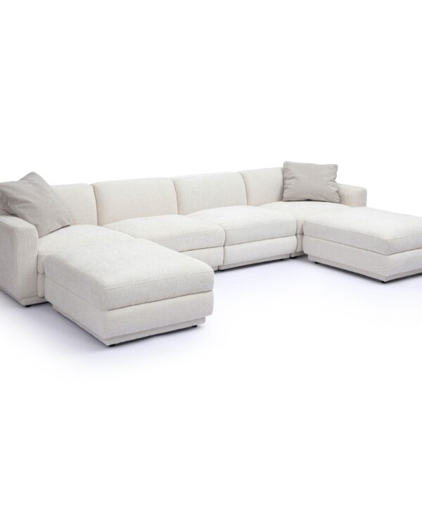 Perry 6-Piece Cream Performance Chenille Modular U-Sectional - Luxe Home Furnishings (Jersey City, NJ)