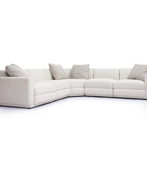 Perry 5-Piece Cream Performance Chenille Modular L-Sectional - Luxe Home Furnishings (Jersey City, NJ)