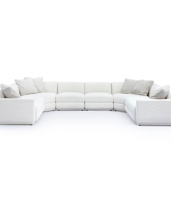 Perry 8-Piece Cream Performance Chenille Modular Large U-Sectional - Luxe Home Furnishings (Jersey City, NJ)