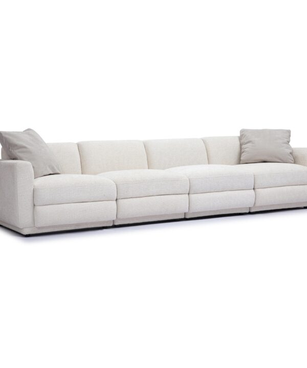 Perry 124" Cream Performance Chenille Modular Long Sofa - Luxe Home Furnishings (Jersey City, NJ)