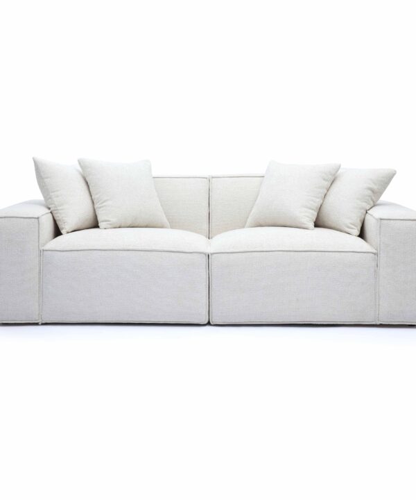Mindy 84" Performance Chenille Basketweave Modular Loveseat - Luxe Home Furnishings (Jersey City, NJ)