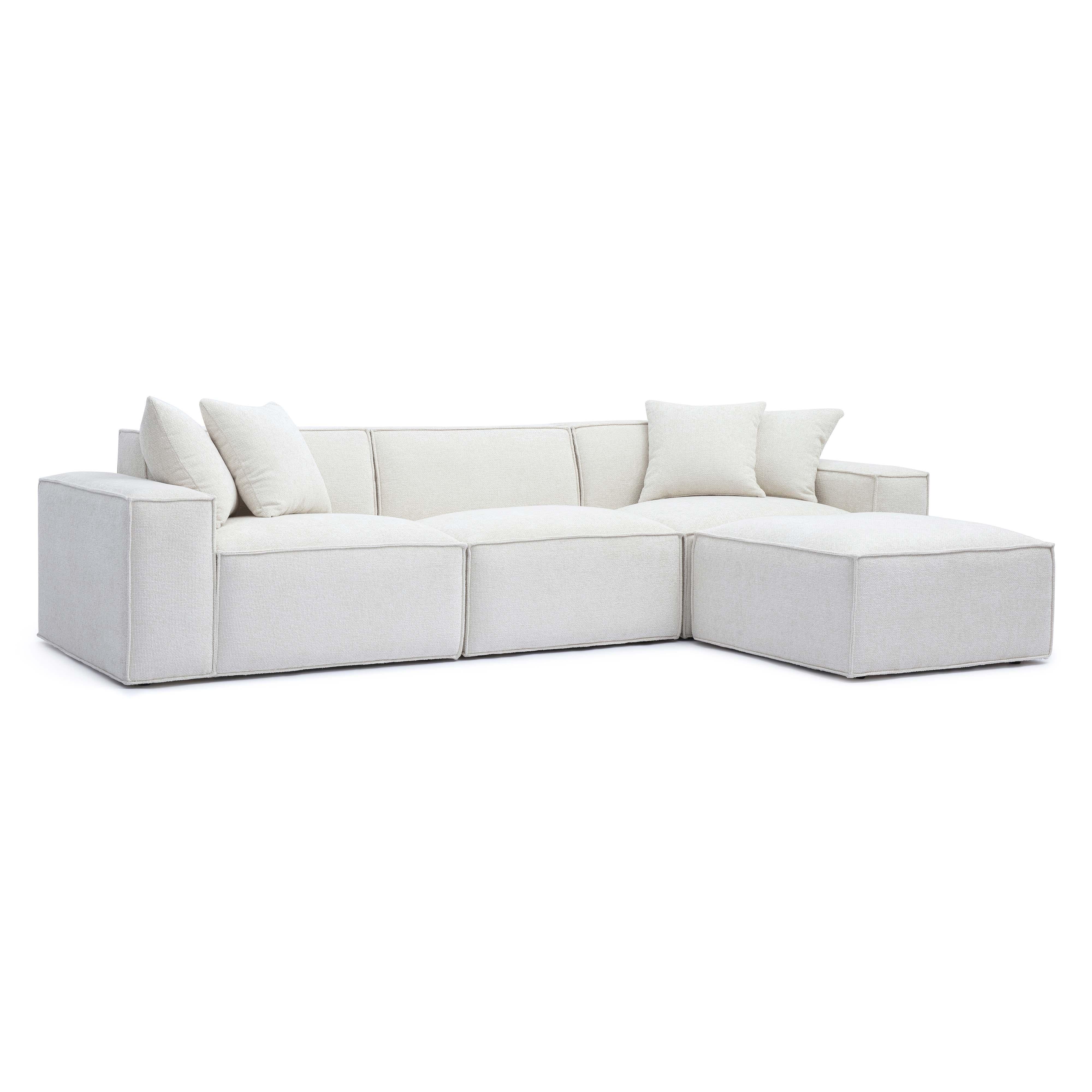 Mindy 4-Piece Performance Chenille Basketweave Modular Sectional - Luxe Home Furnishings (Jersey City, NJ)