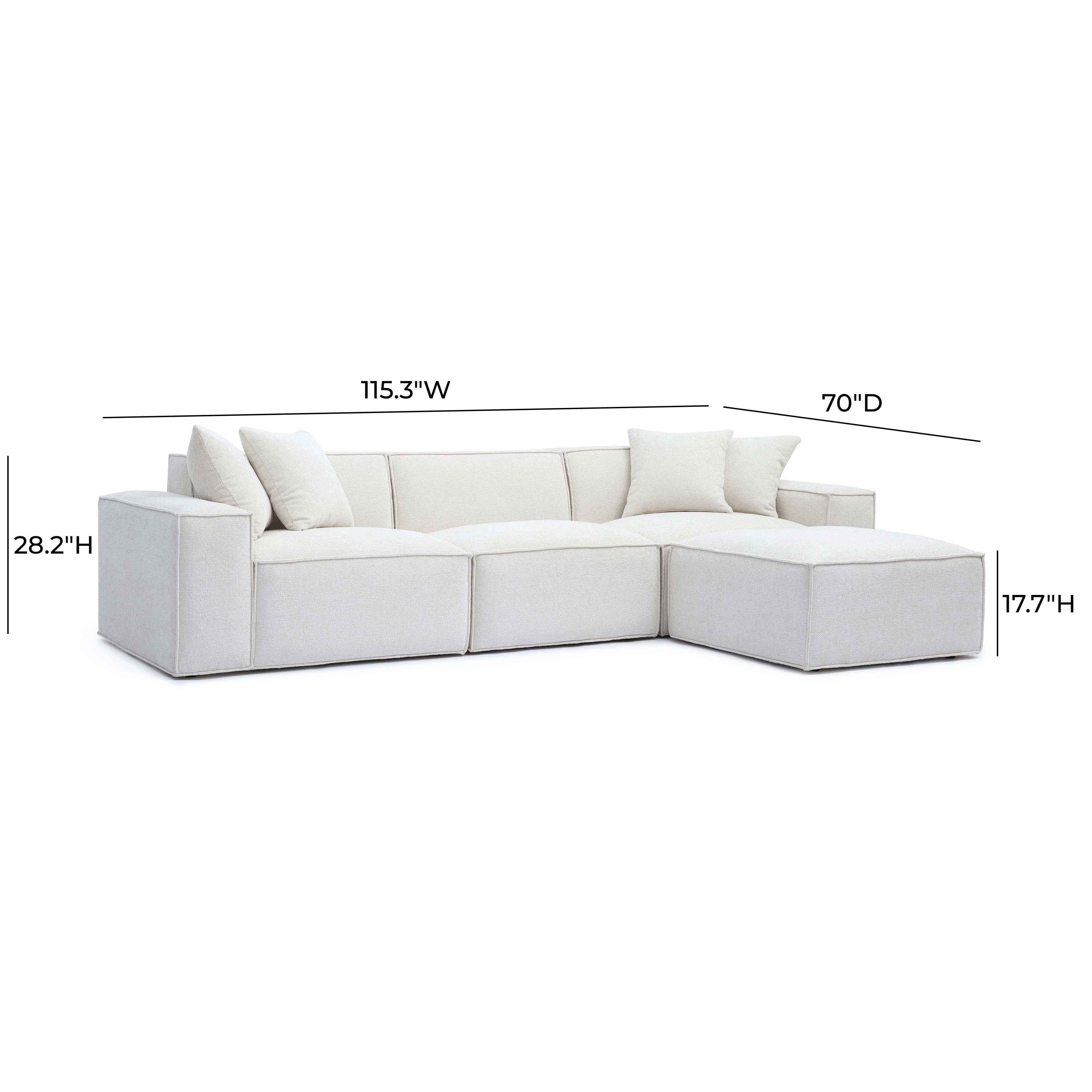 Mindy 4-Piece Performance Chenille Basketweave Modular Sectional - Luxe Home Furnishings (Jersey City, NJ)