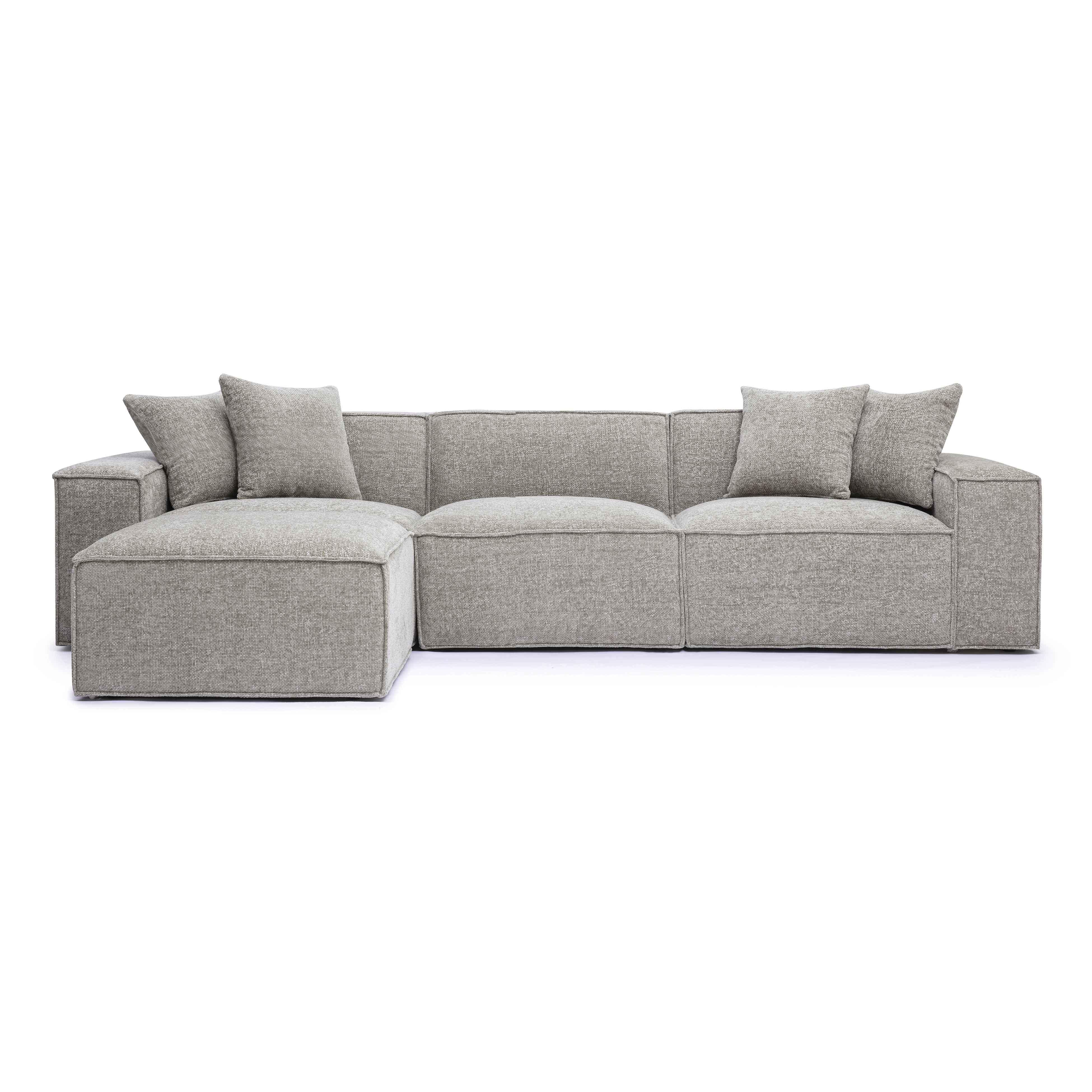 Mindy 4-Piece Performance Chenille Basketweave Modular Sectional - Luxe Home Furnishings (Jersey City, NJ)