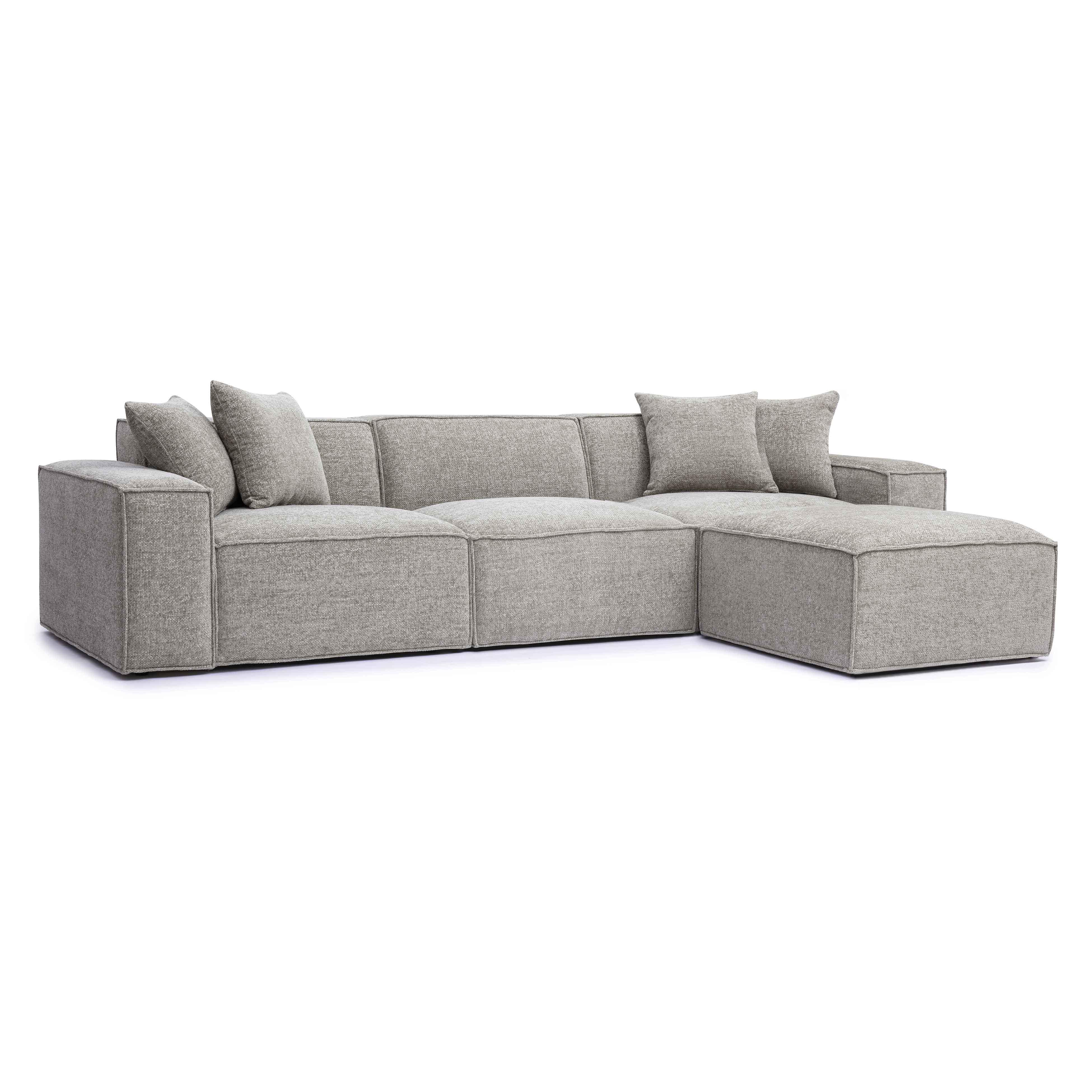 Mindy 4-Piece Performance Chenille Basketweave Modular Sectional - Luxe Home Furnishings (Jersey City, NJ)