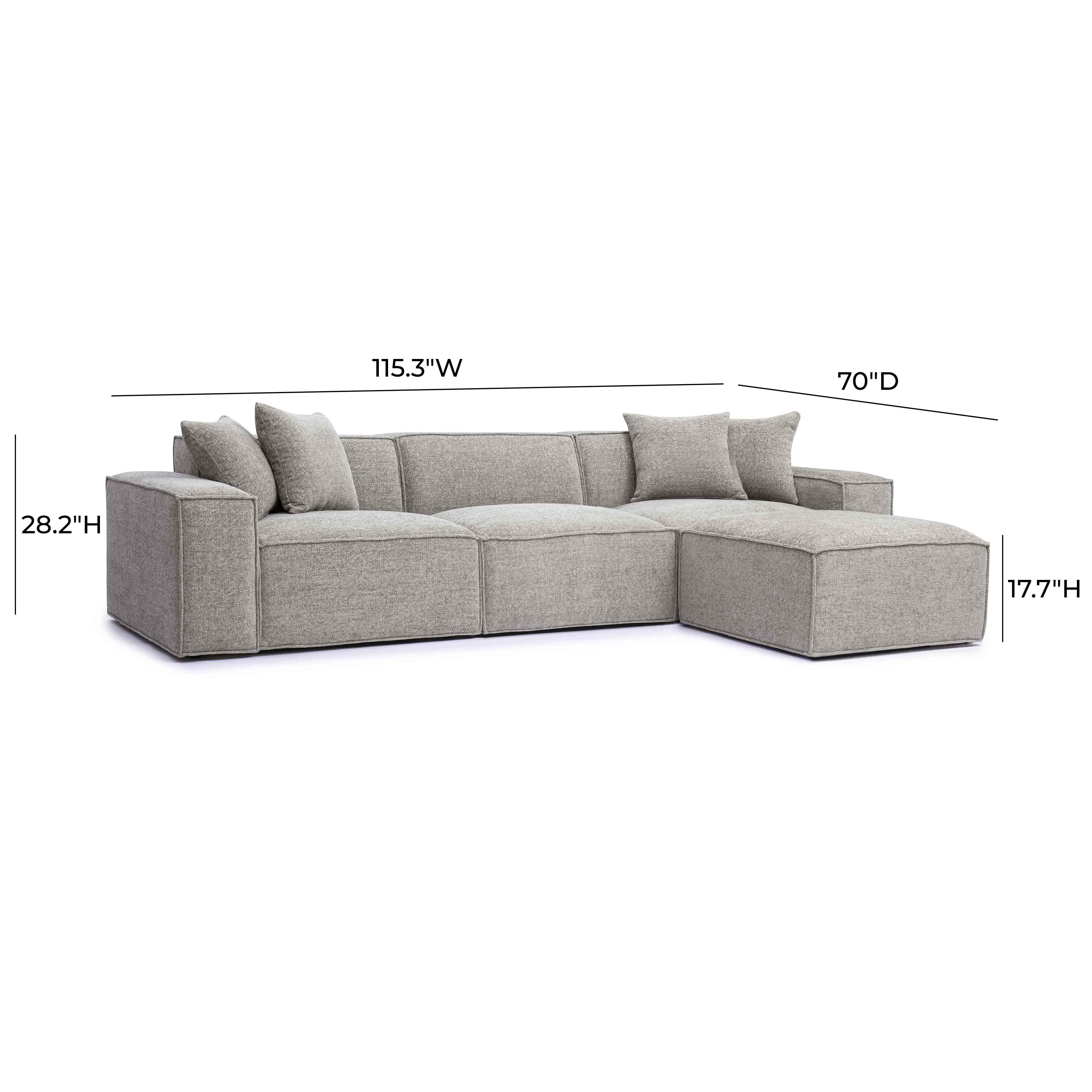 Mindy 4-Piece Performance Chenille Basketweave Modular Sectional - Luxe Home Furnishings (Jersey City, NJ)