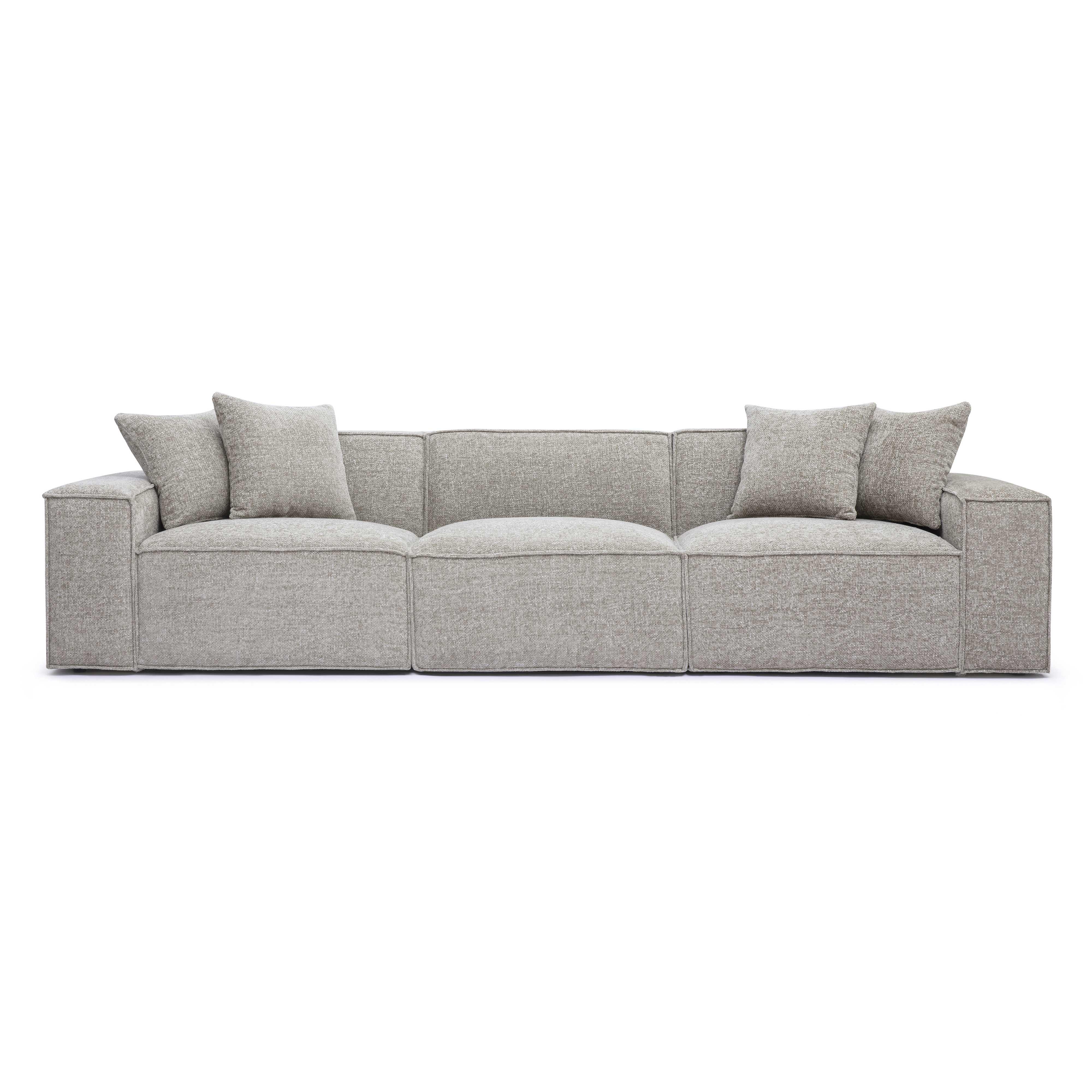 Mindy 115" Performance Chenille Basketweave Modular Sofa - Luxe Home Furnishings (Jersey City, NJ)