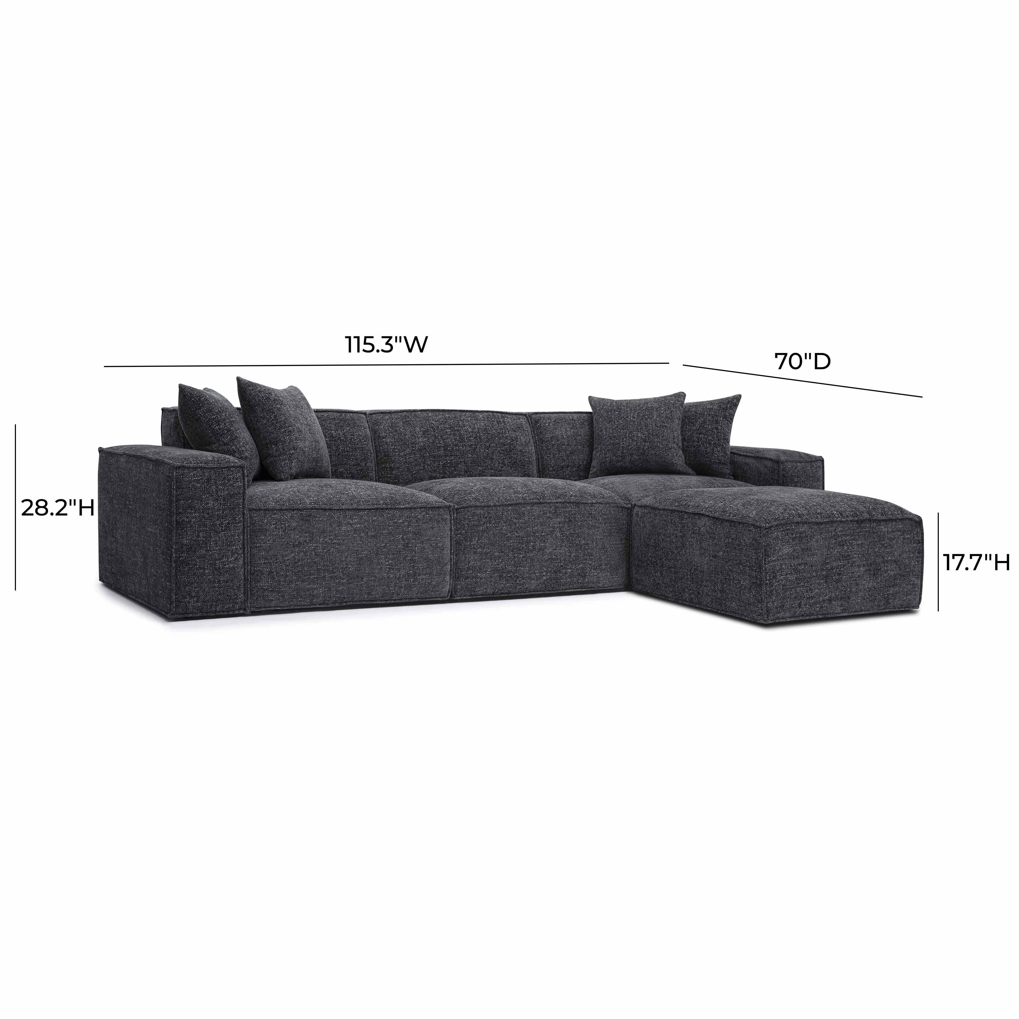 Mindy 4-Piece Performance Chenille Basketweave Modular Sectional - Luxe Home Furnishings (Jersey City, NJ)
