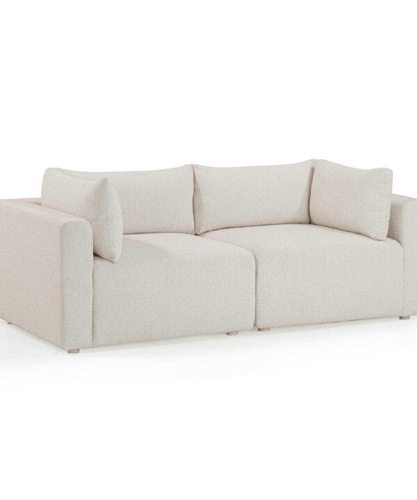 Hangover 81" Cream Performance Fabric Outdoor Modular Loveseat - Luxe Home Furnishings (Jersey City, NJ)